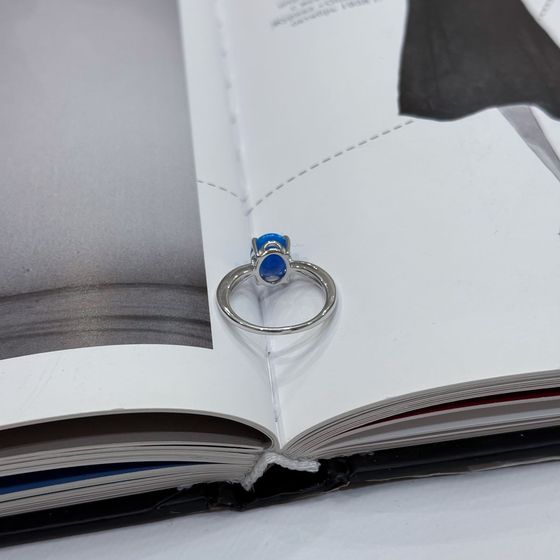 Серебряное кольцо с опалом, фианитами