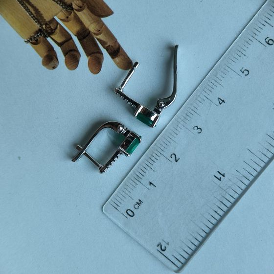 Серебряные серьги с агатом 1.617ct