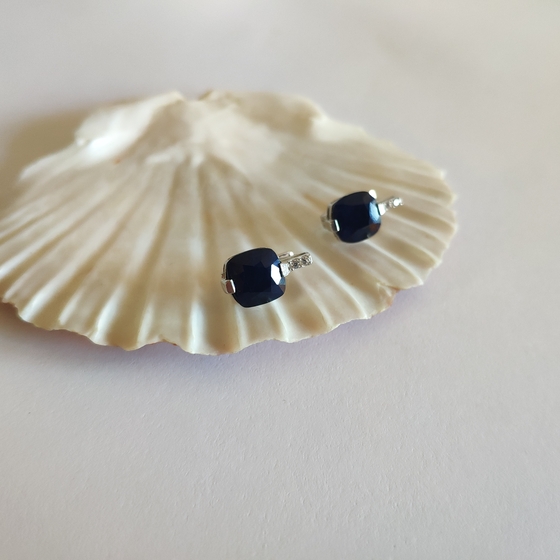 Серебряные серьги с сапфиром 7.233ct