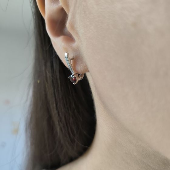 Серебряные серьги с гранатом 1.411ct