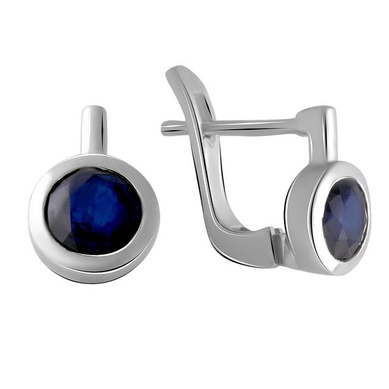 Серебряные серьги с сапфиром 2.12ct