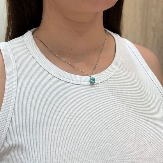 Серебряная подвеска с изумрудом 2.45ct