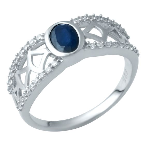 Серебряное кольцо с сапфиром