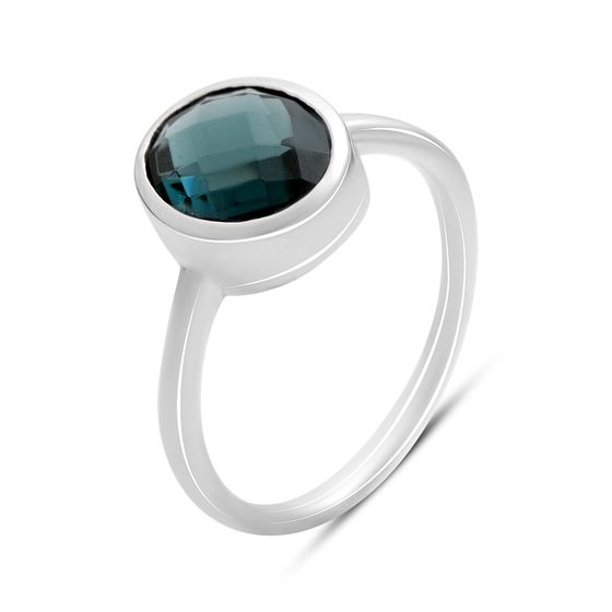 Серебряное кольцо с топазом Лондон Блю 2.213ct