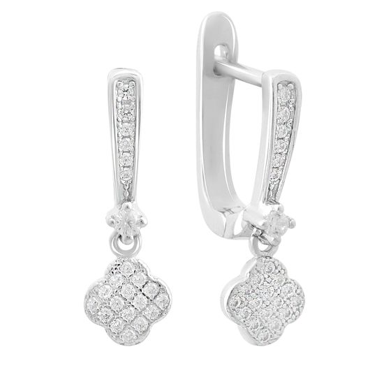 Серебряные серьги с фианитами