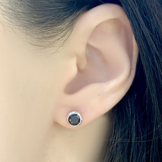 Серебряные серьги с гранатом 1.225ct