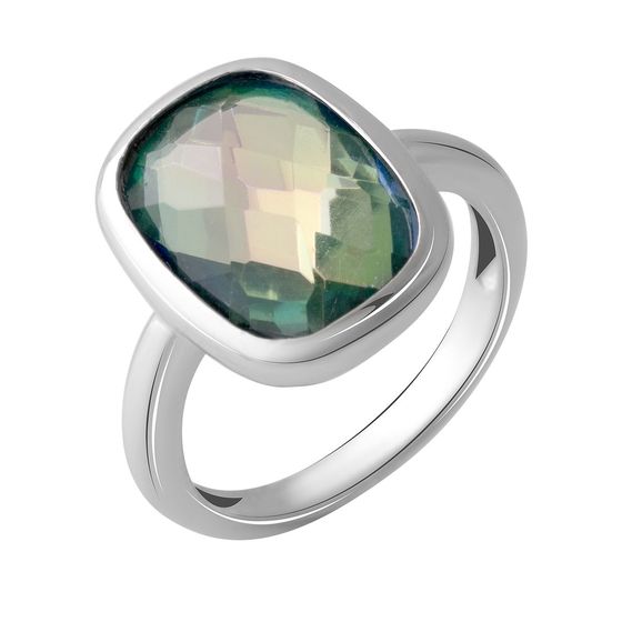Серебряное кольцо с мистик топазом 4.338ct