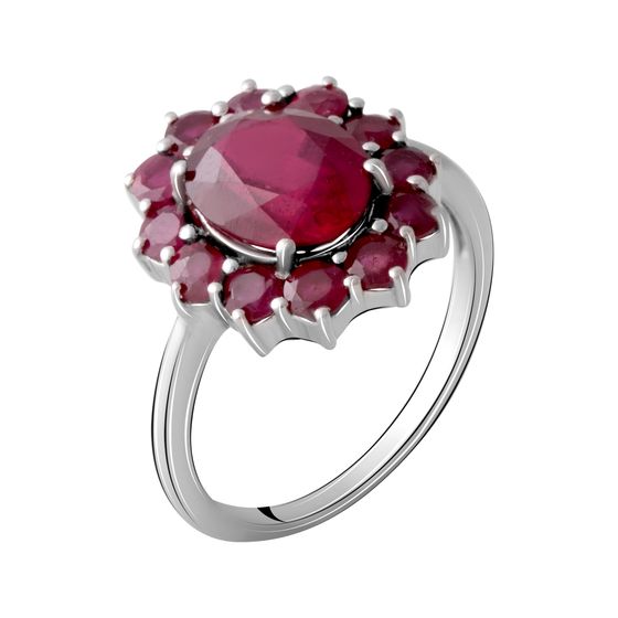 Серебряное кольцо с рубином 5.388ct