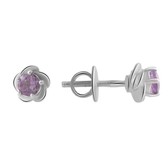 Серебряные серьги с аметистом 0.915ct
